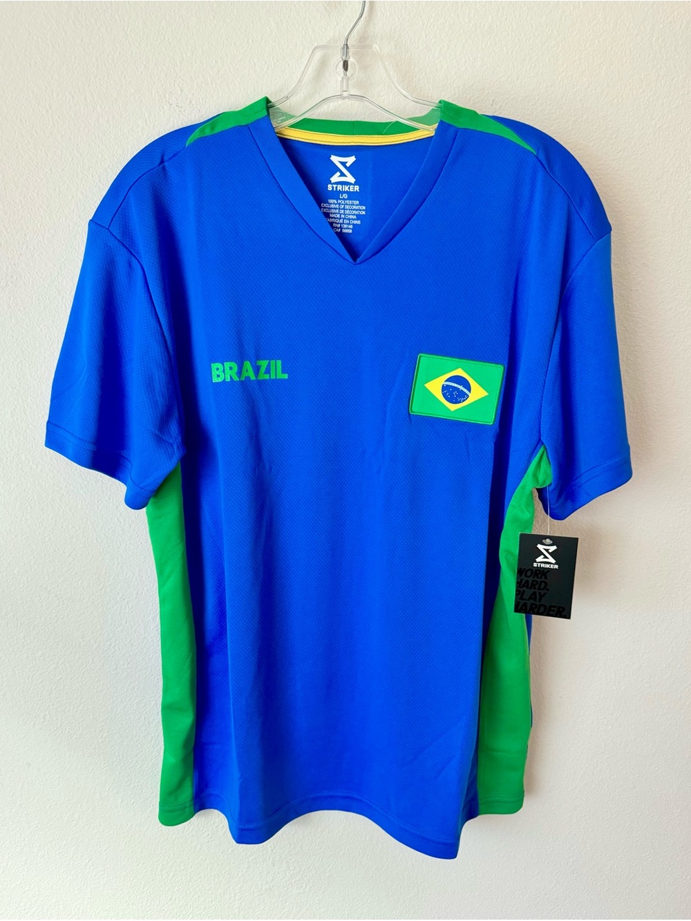 Men’s Brazil World Cup Striker Soccer Jersey - Blue & Green